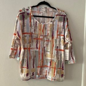 NWT Thomas and Olivia multicolored Sequin Pull over shirt M